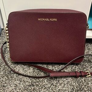 Maroon Micheal Kors Crossbody Purse